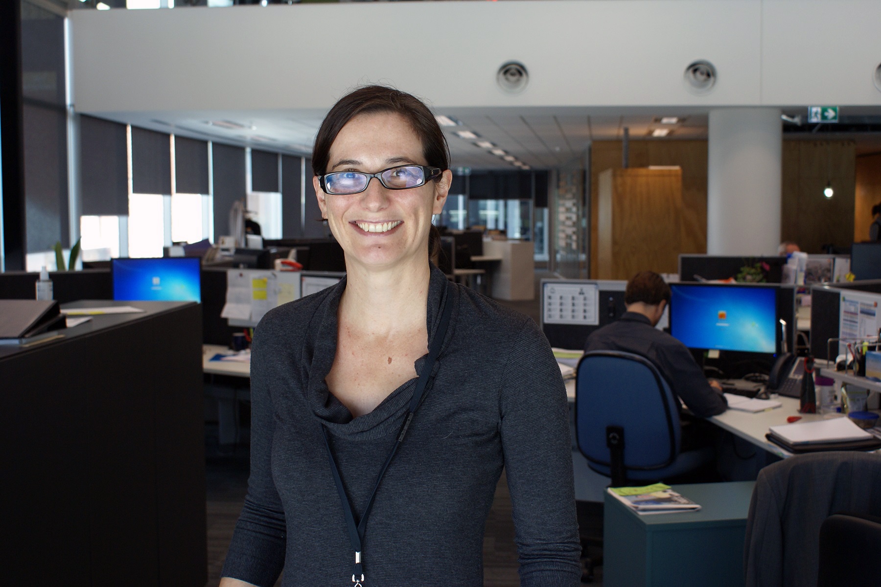 Photo of SBDC Advisory Services Manager Lisa Legena standing in the SBDC office in Perth, Western Australia.