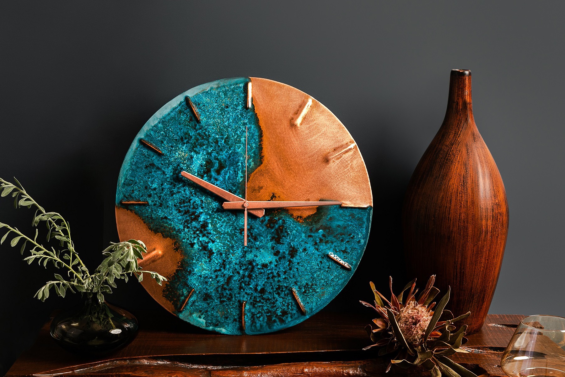 Photo of a copper clock made by Empire Copper.